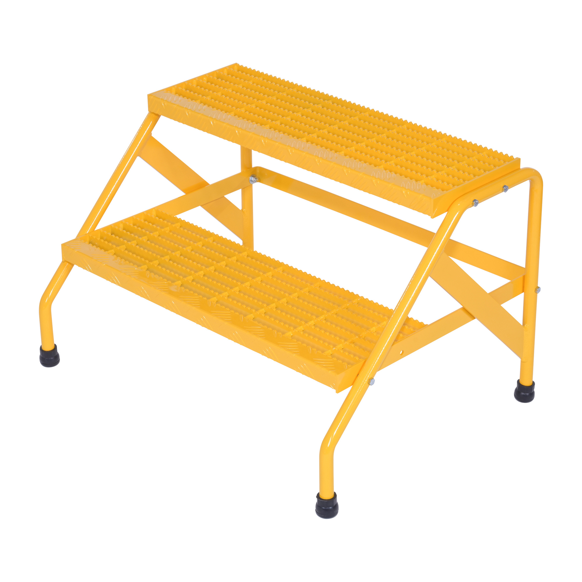 Vestil 2-Step Aluminum Step Stand - 20in. Wide, 500-Lb. Capacity, Serrated Surface, Model# SSA-2W-KD-Y